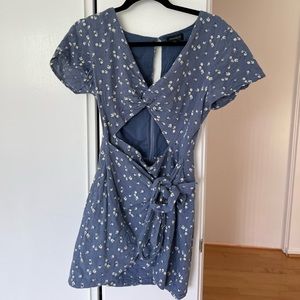 Majorelle Evelyn Dress in Blue Ditsy